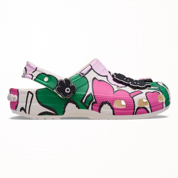 Crocs x Marimekko Unikko Womens sz 10 Classic Slip-On Clogs‎ With Jibbiz Charms - Picture 2 of 3